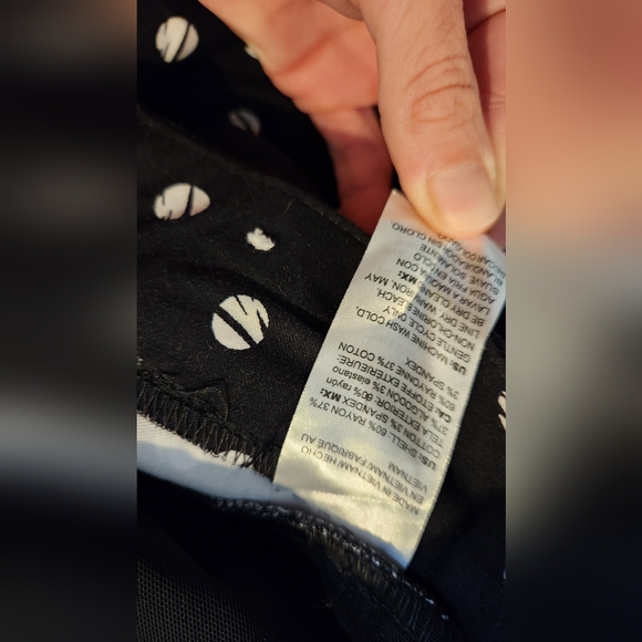 Women's Chico's Palazzo Wide Leg Black Briggitte w/ White Polka Dots 2R U.S. 12R - Picture 7 of 8